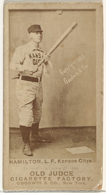 Goodwin & Company, William Robert "Sliding Billy" Hamilton, Left Field, Kansas City Cowboys, from the Old Judge series (N172) for Old Judge Cigarettes
