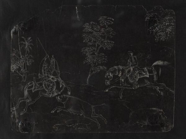 Unknown, One of twenty-seven paintings, mainly depicting hunting scenes.