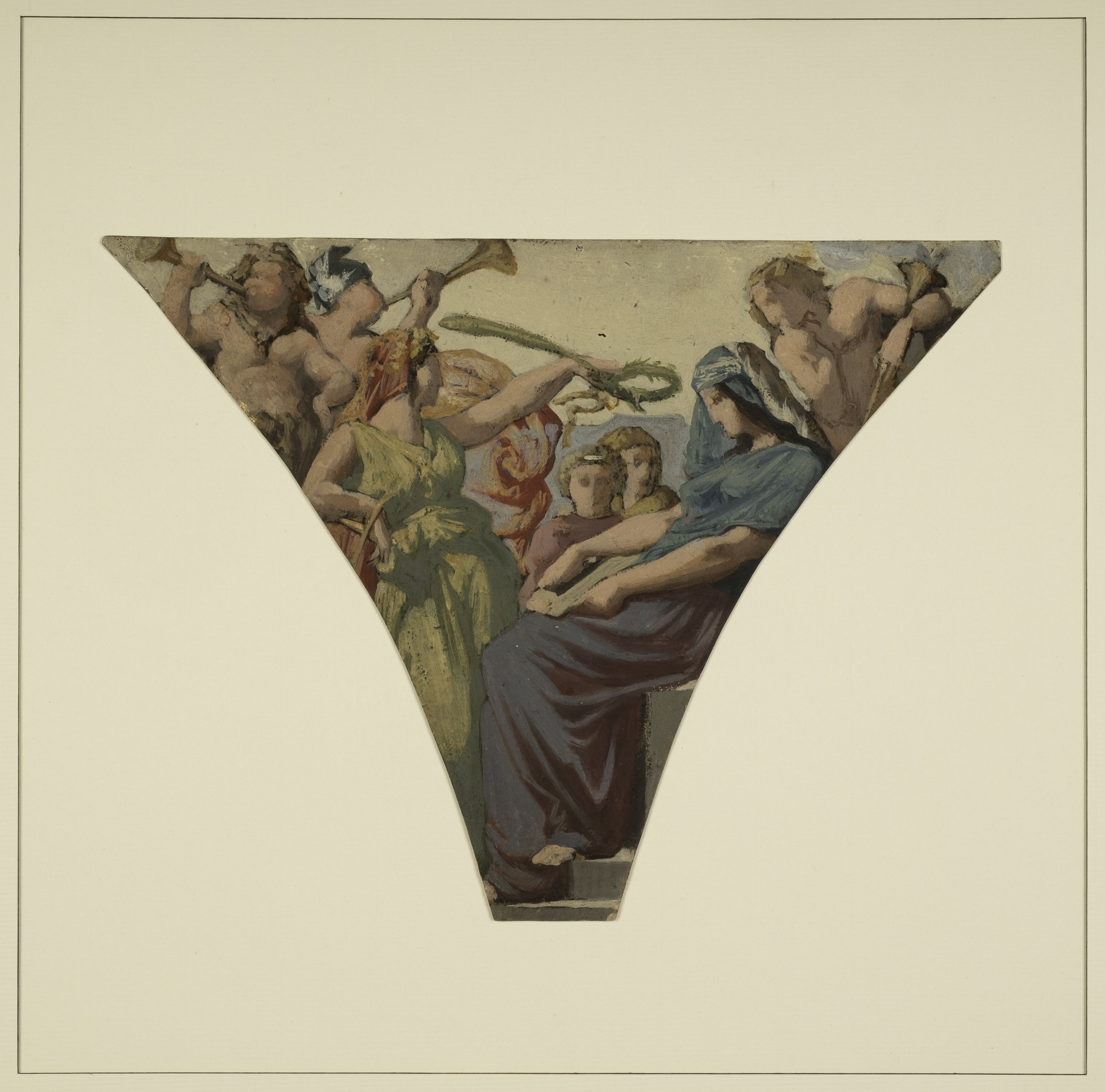 Henri Lehmann, Esquisse pour la grande galerie des Fêtes de l'ancien Hôtel de Ville de Paris : l'Epopée et l'Histoire (Clio gesta canens)