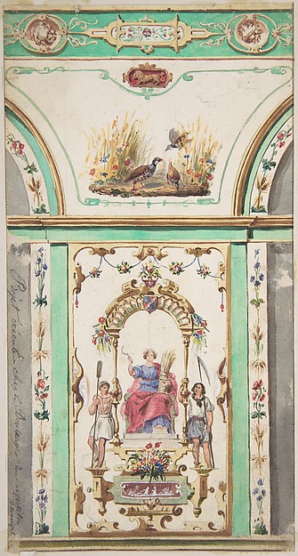 Jules-Edmond-Charles Lachaise, Design for Painted Wall Decoration for a Bakery