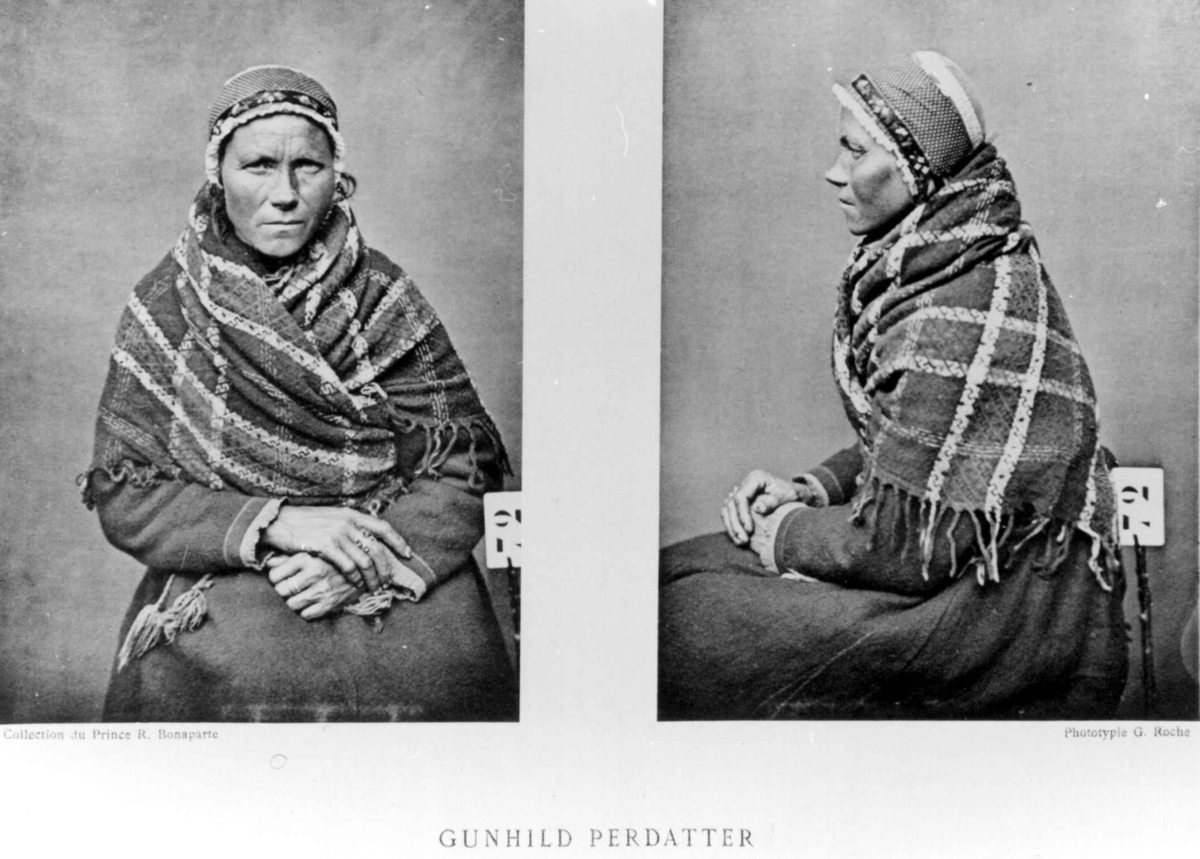 G. Roche, Roland Bonaparte sin samling. Portrett av Gunhild Perdatter. Inngår i Bonapartes sameportretter som nr. 72. Bonaparte