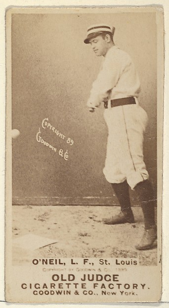 Goodwin & Company, James Edward "Tip" O'Neill, Left Field, St. Louis Browns, from the Old Judge series (N172) for Old Judge Cigarettes