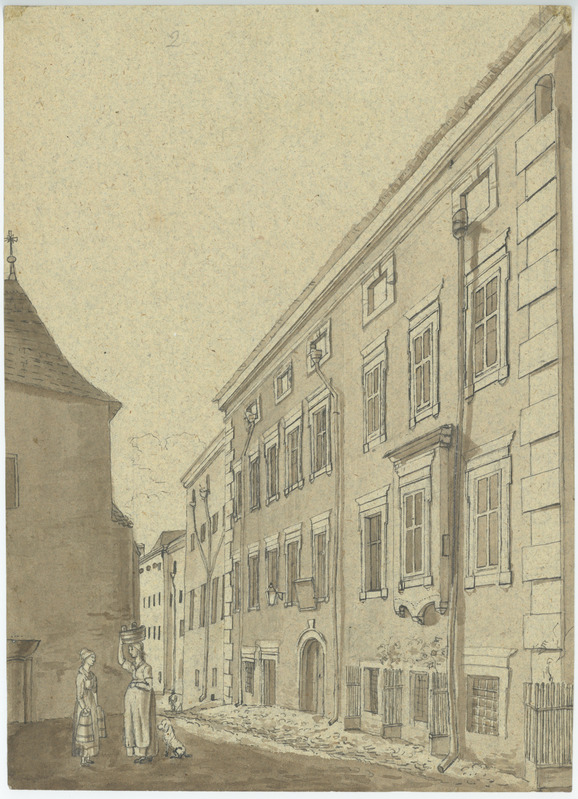 August Matthias (author) Hagen, View of the street in the old town of Riga (?)