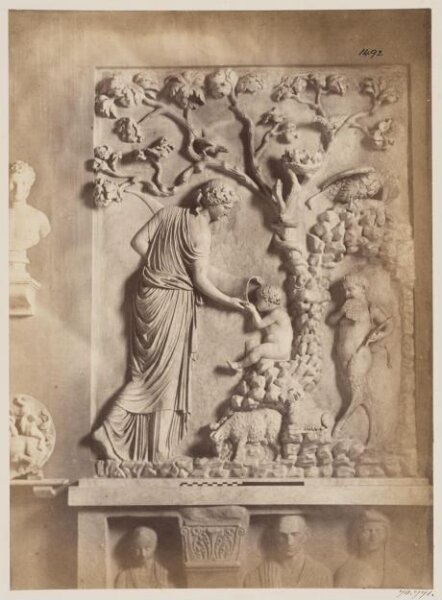 Parker, John Henry, Sculpture - The infancy of Bacchus of the first century in the Lateran Museum, a Nymph gives him drink