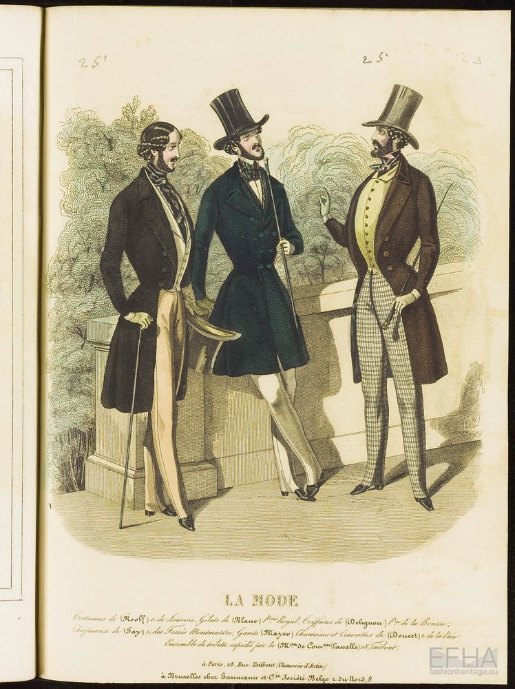 Unknown artist, Modeprent (in kleur) uit 'La mode : album des salons' 1842-01-06