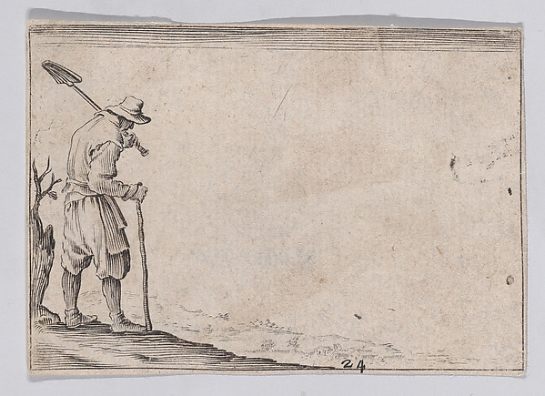 Anonymous, Reverse Copy of Le Paysan Portant sa Pelle sur L'Épaule (The Peasant Carrying his Shovel over his Shoulder), from Les Caprices Series A, The Florence Set
