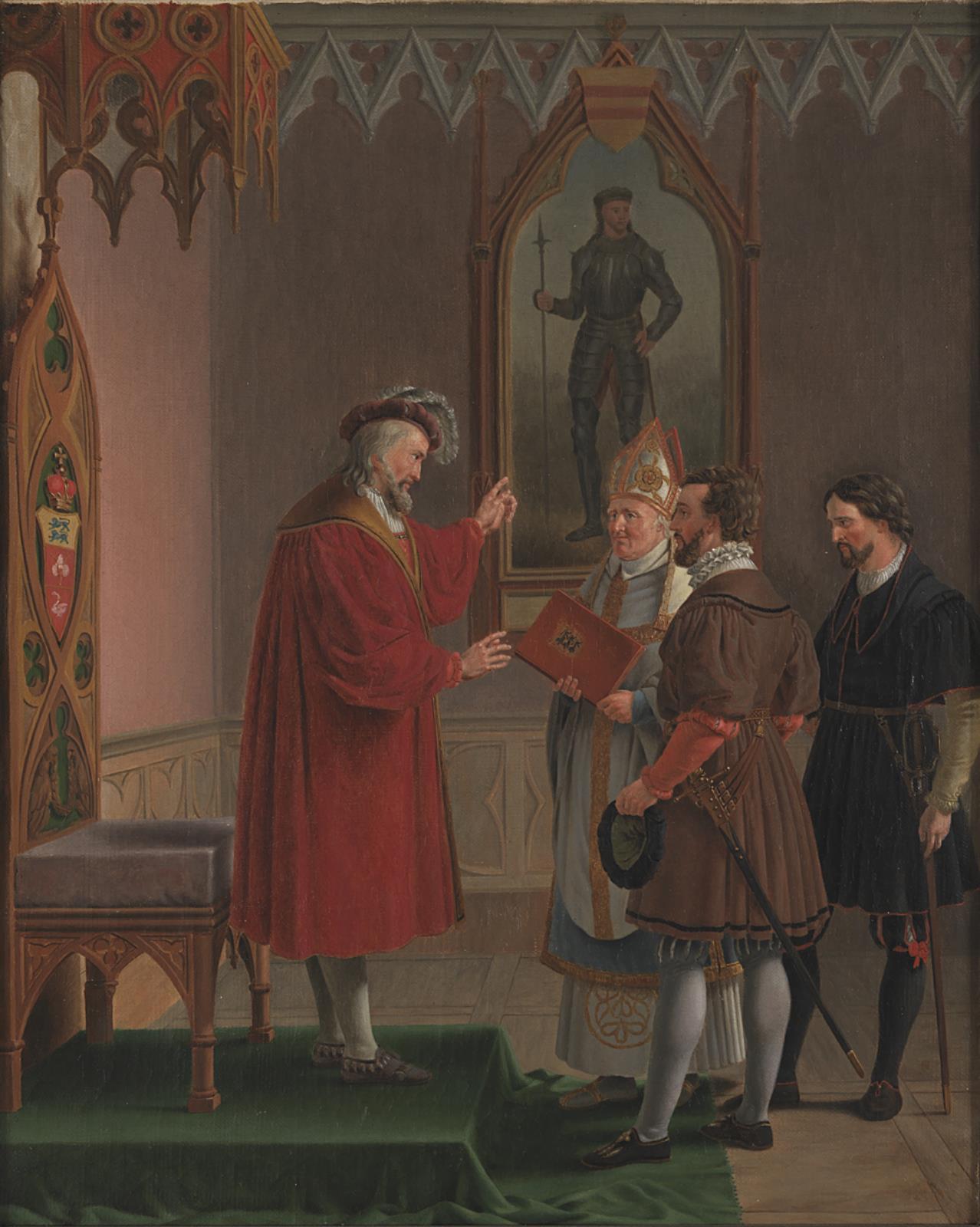 Martinus Rørbye, Hertug Adolf afslår tilbuddet om den danske trone. Kopi efter C. W. Eckersberg