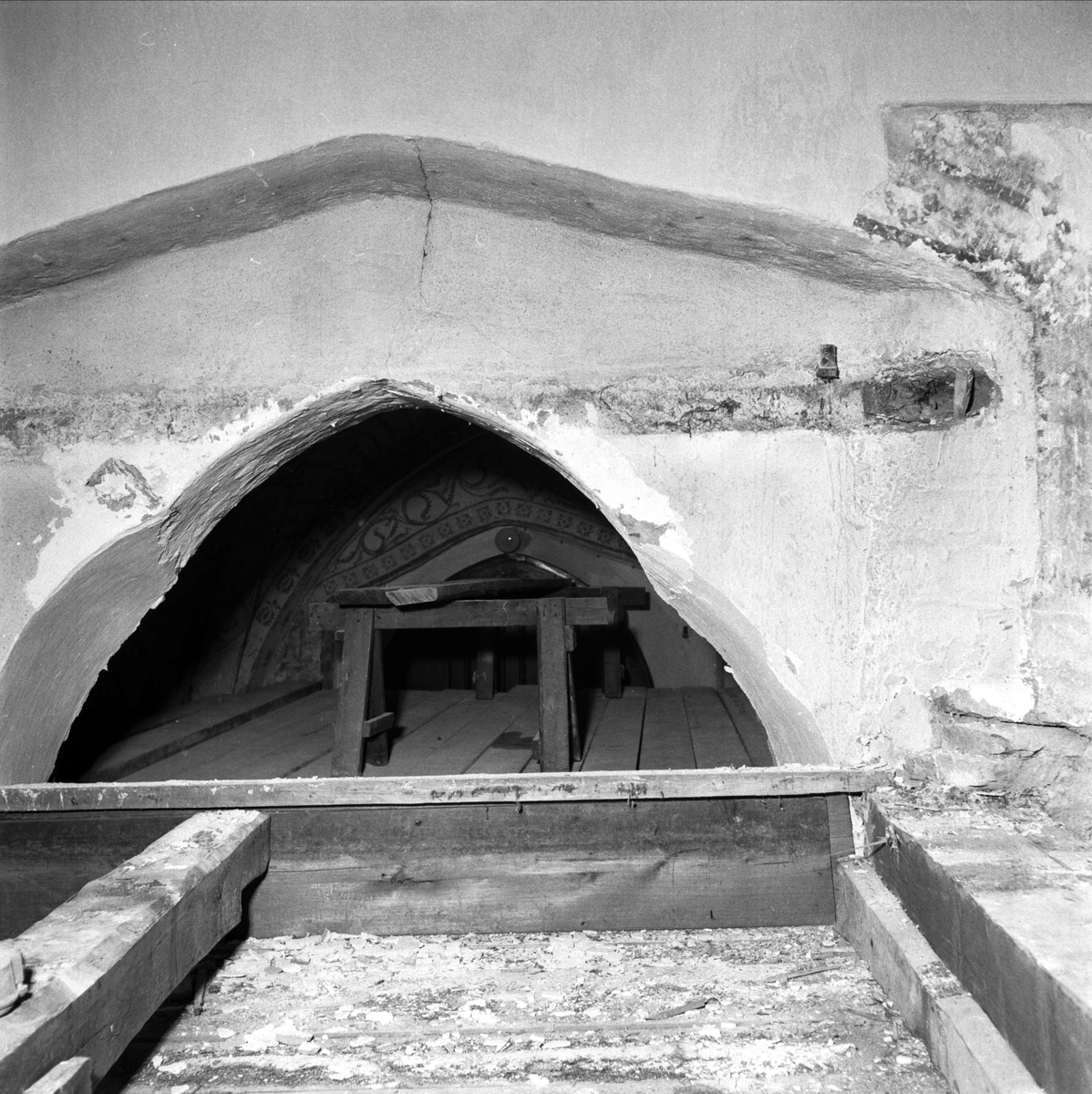Uppsala-Bild, Lime painting in Börje Church, Börje parish, Uppland 1953