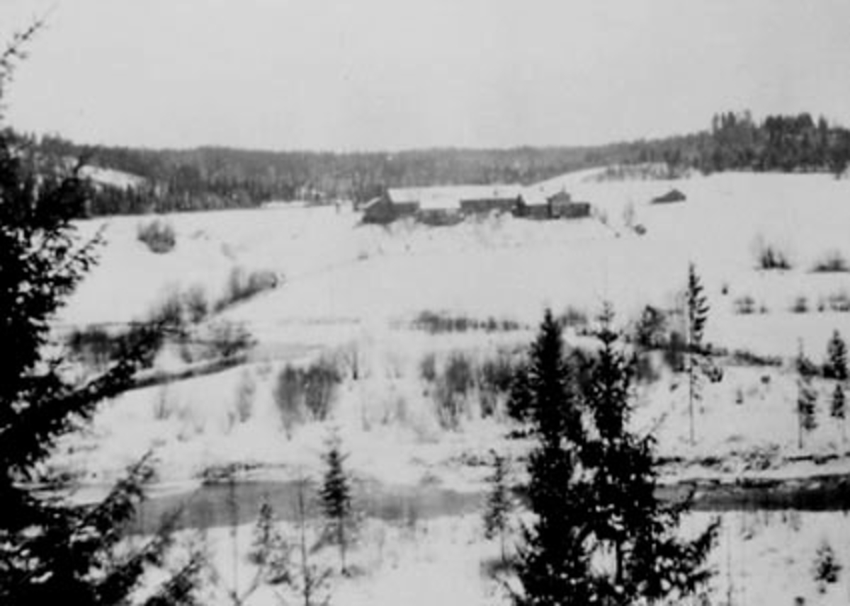 Anno Domkirkeodden, EKSTERIØR: GARDSBRUK, SAKSRUD, SAKSERUD FØR REGULERINGEN AV VIKSELVEN, VINTER, TANGEN