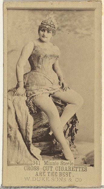 W. Duke, Sons & Co., Card Number 341, Minnie Steele, from the Actors and Actresses series (N145-3) issued by Duke Sons & Co. to promote Cross Cut Cigarettes