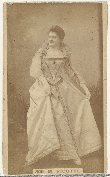 W. Duke, Sons & Co., Card Number 305, M. Ricotti, from the Actors and Actresses series (N145-5) issued by Duke Sons & Co. to promote Cameo Cigarettes