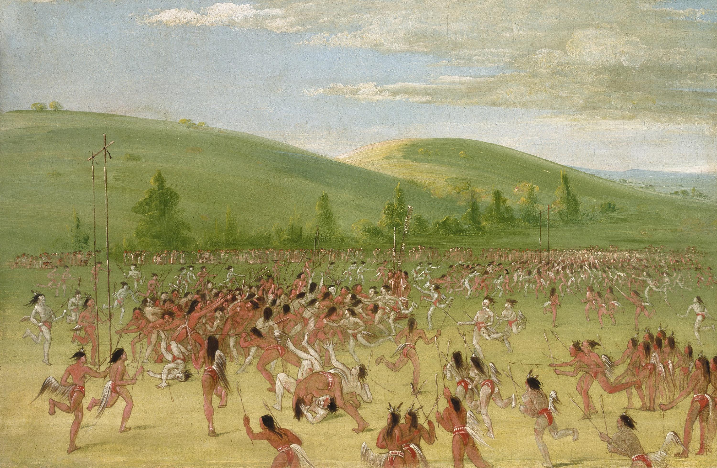 George Catlin, Ball-play of the Choctaw--ball up