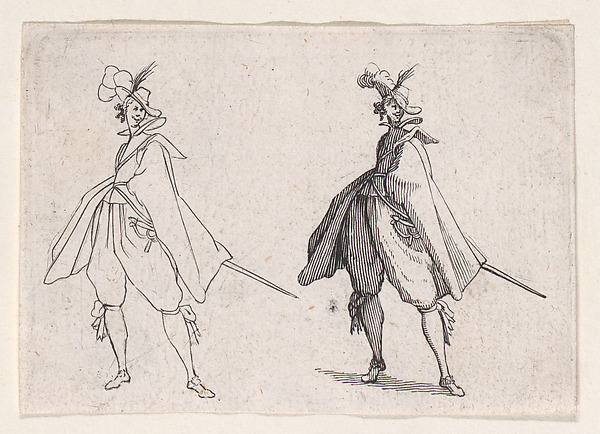 Anonymous, Copy of Le Gentilhomme au Grand Manteau, Vu de Face (Gentleman with a Large Mantle, Viewed from the Front), from "Les Caprices" Series A, The Florence Set