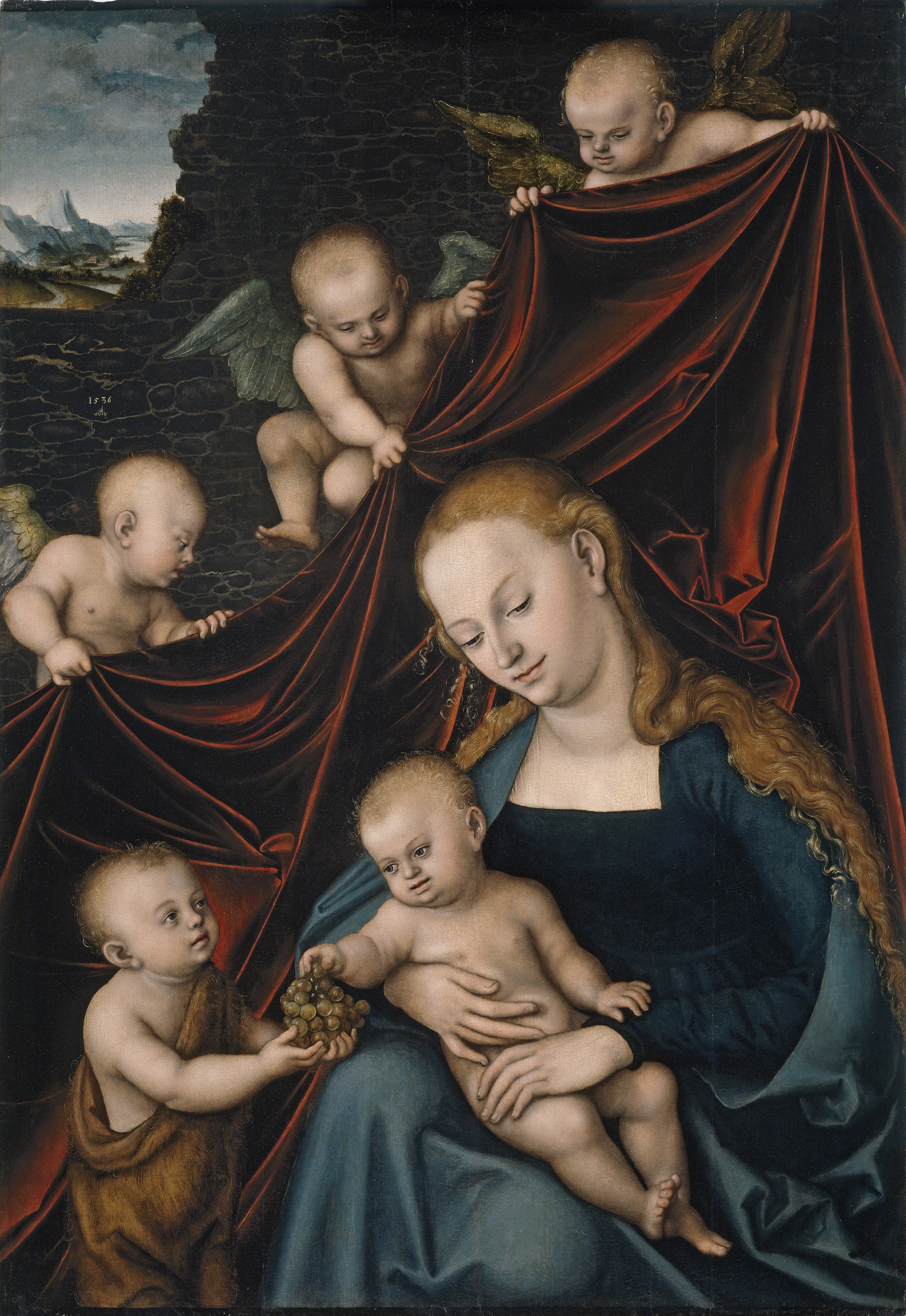 Lucas Cranach the Elder, The Virgin and the Child, Saint John and Angels