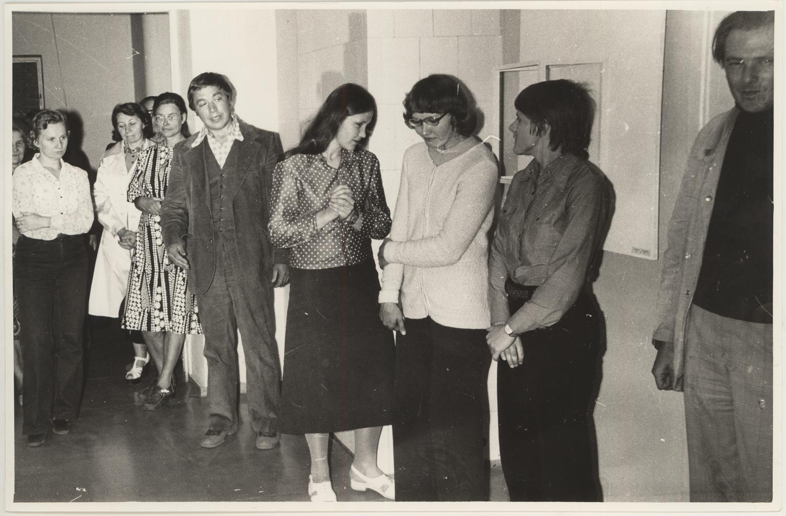 Krista (depicted) Border Hill, Opening of J. Soans personal exhibition 09.09.1977.a