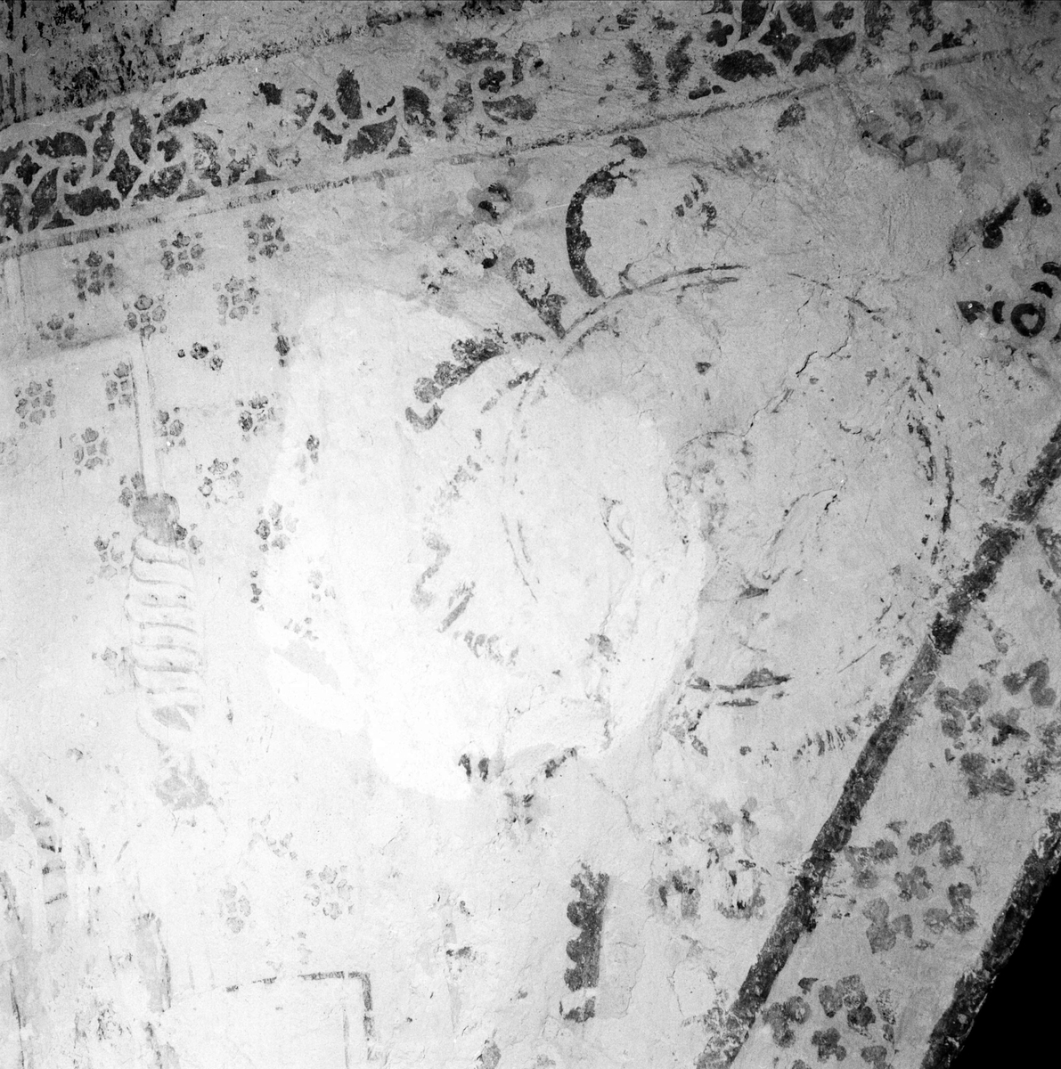 Uppsala-Bild, Lime painting in Börje Church, Börje parish, Uppland 1953