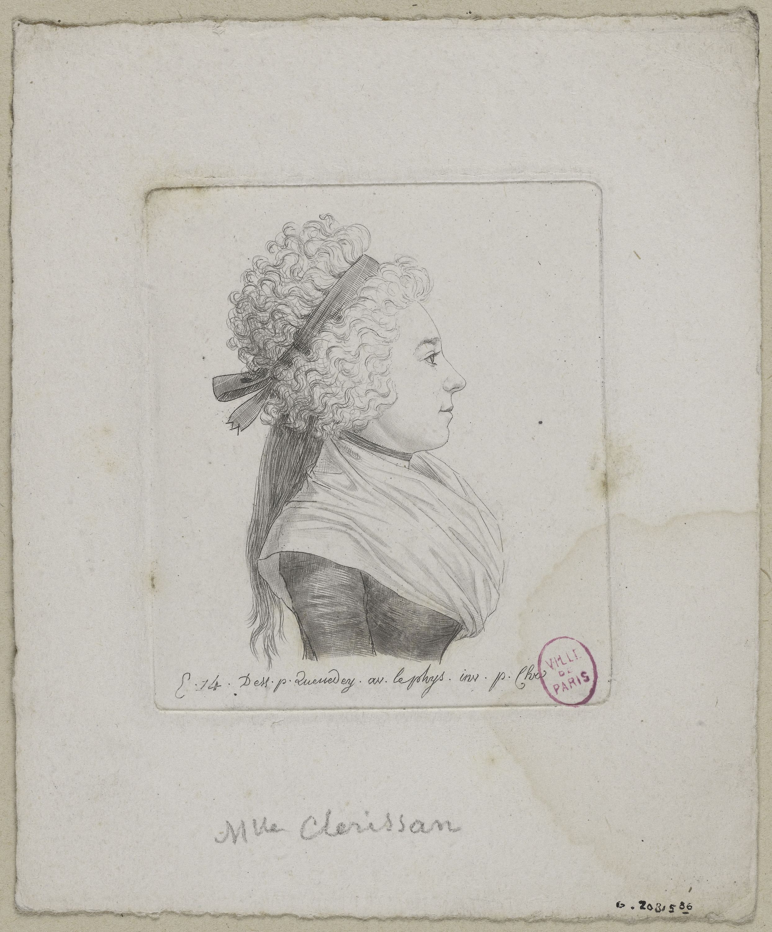 Edmé Quenedey, Portrait de Mademoiselle Clérisseau
