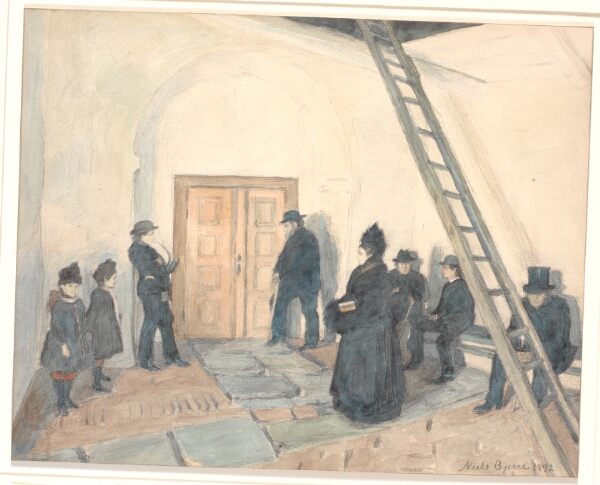 Niels Bjerre, Fra en landsbykirkes våbenhus
