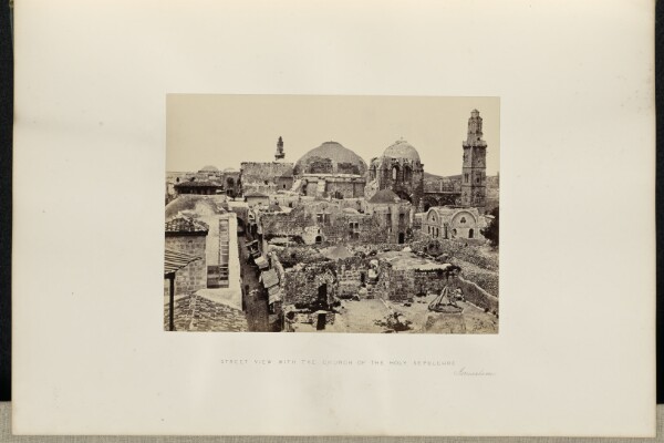 Francis Frith, Street view with the Church of the Holy Sepulchre, Jerusalem
