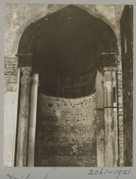 K.A.C. Creswell, Mihrab of the mosque of Fatimid wazir Amir al-Salih Tala'i‘, Cairo