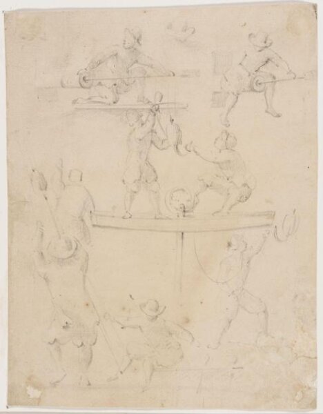 willem van de velde the elder, Studies of sailors loading a gun and carrying out duties on board ship