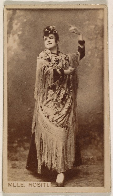 Kinney Brothers Tobacco Company, Mlle. Rositi, from the Actresses series (N245) issued by Kinney Brothers to promote Sweet Caporal Cigarettes