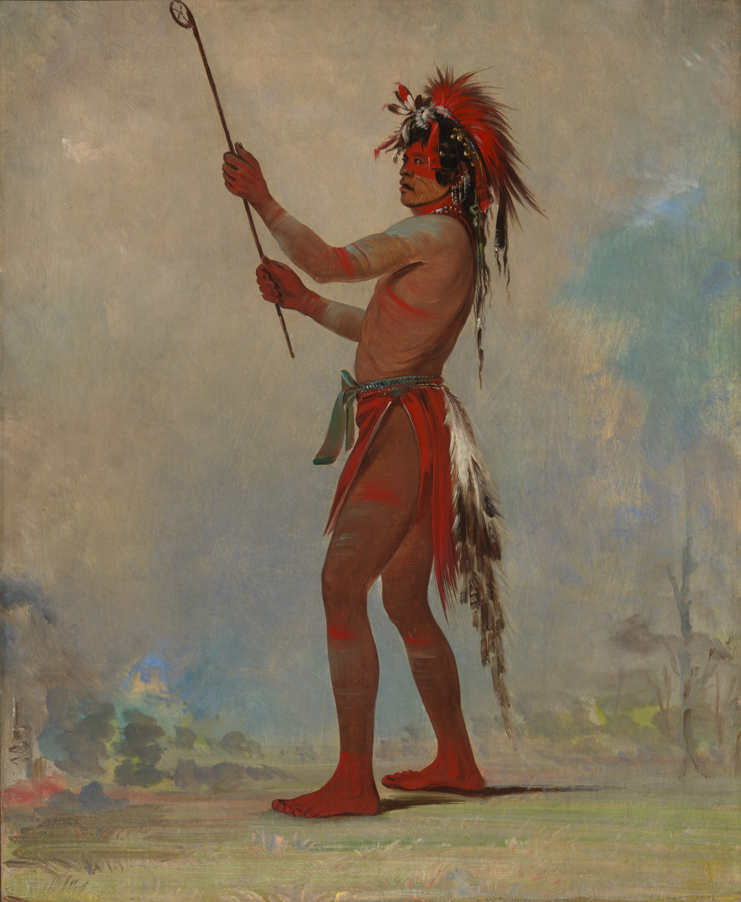 George Catlin, We-chúsh-ta-dóo-ta, Red Man, a Distinguished Ball Player