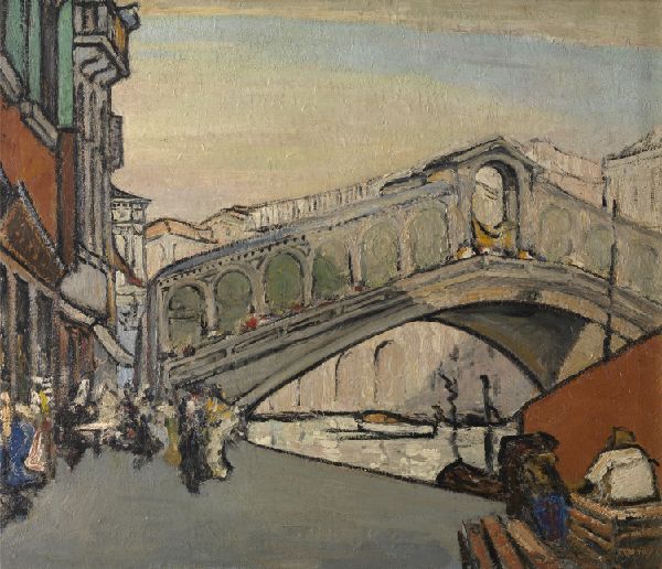 Jules Schmalzigaug, The Rialto Bridge in Venice