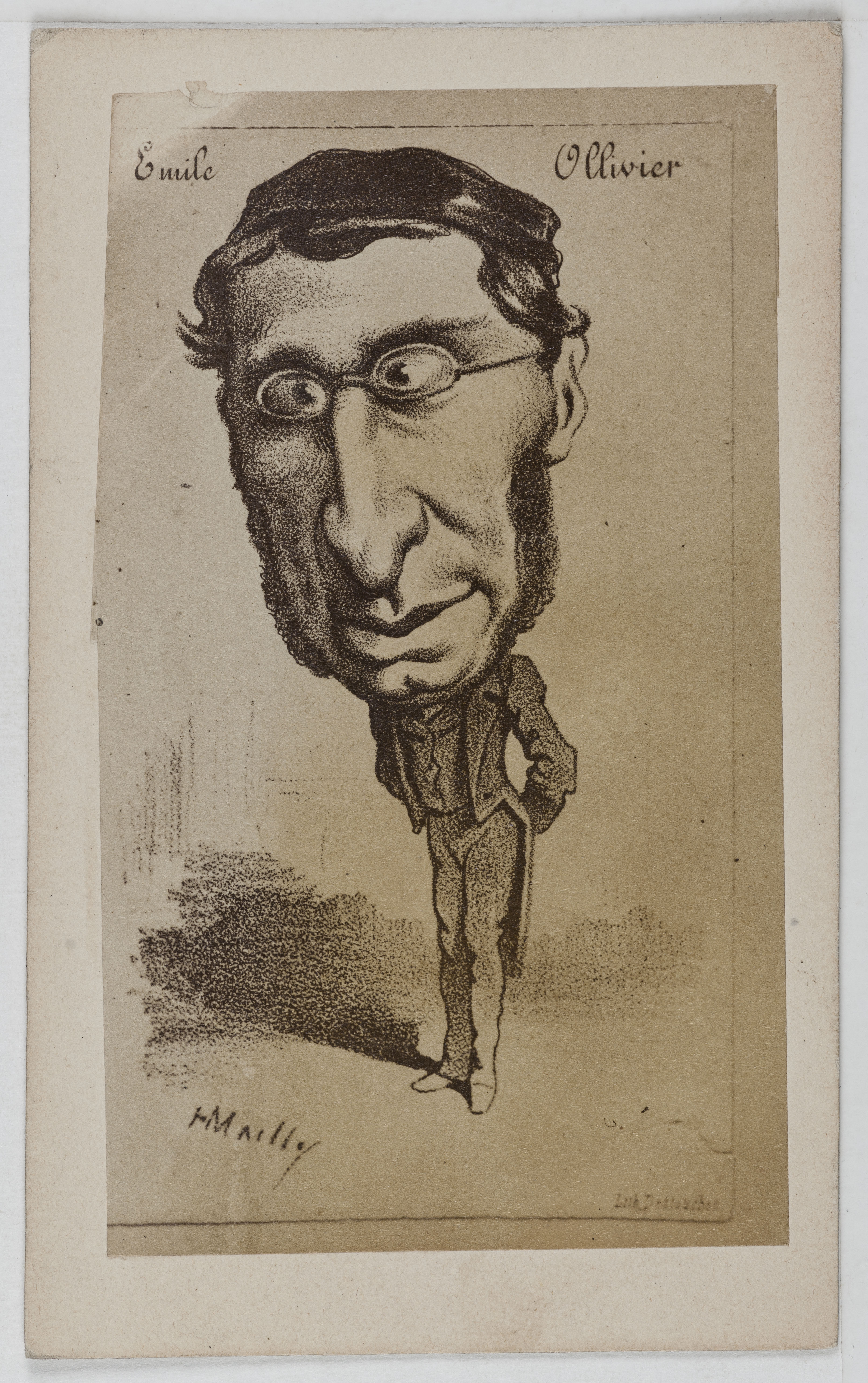Anonyme, Portrait caricaturé d'Emile Ollivier (1825-1913), avocat, homme politique et écrivain.