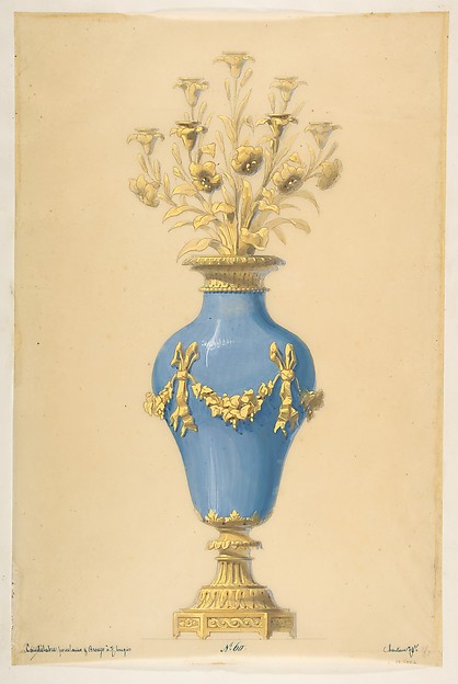 Anonymous, French, 19th century, Design for a Porcelain Candelabra with Seven Branches