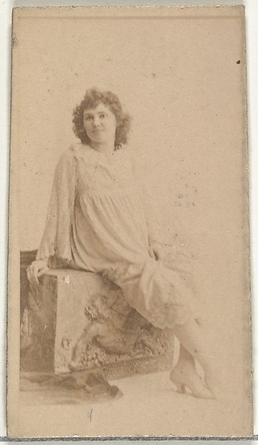 W. Duke, Sons & Co., [Seated actress dressed in loose white gown], from the Actors and Actresses series (N145-8) issued by Duke Sons & Co. to promote Duke Cigarettes