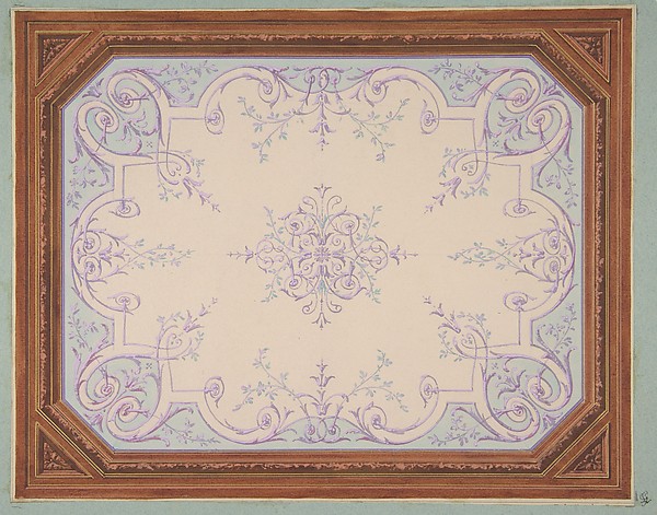 Jules-Edmond-Charles Lachaise, Design for the decoration of a ceiling in rinceaux