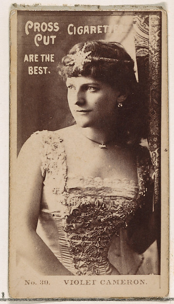 W. Duke, Sons & Co., Card Number 30, Violet Cameron, from the Actors and Actresses series (N145-2) issued by Duke Sons & Co. to promote Cross Cut Cigarettes