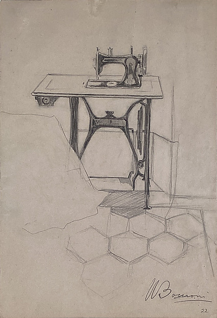 Umberto Boccioni, Study for "The Story of a Seamstress": Sewing Machine