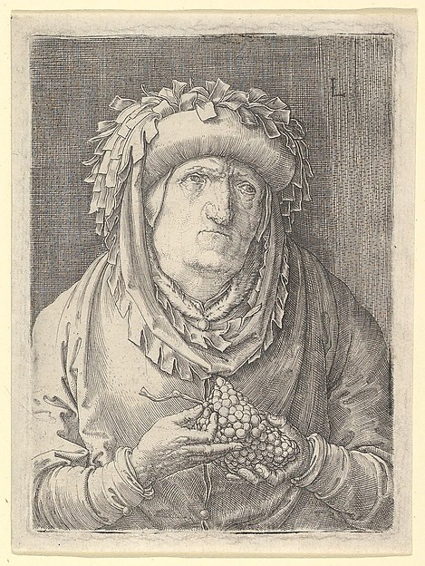 Lucas van Leyden, Old Woman With Grapes