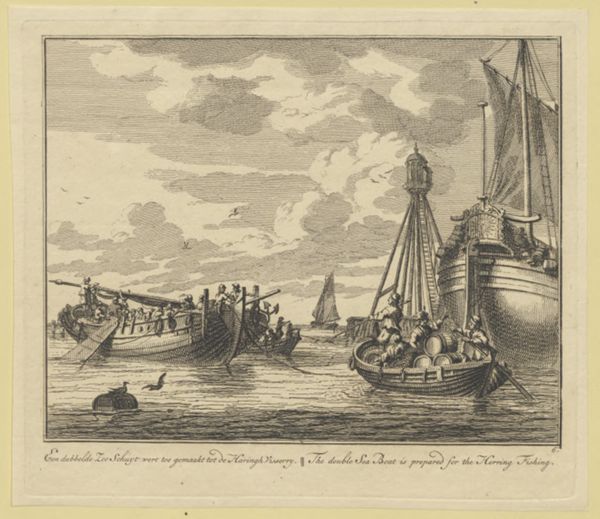 Adolf van der Laan, Een dubbelde zeeschuyt wert toe gemaakt tot de Haringhvangst = The double Sea Boat is prepared for the Hering Fishing /