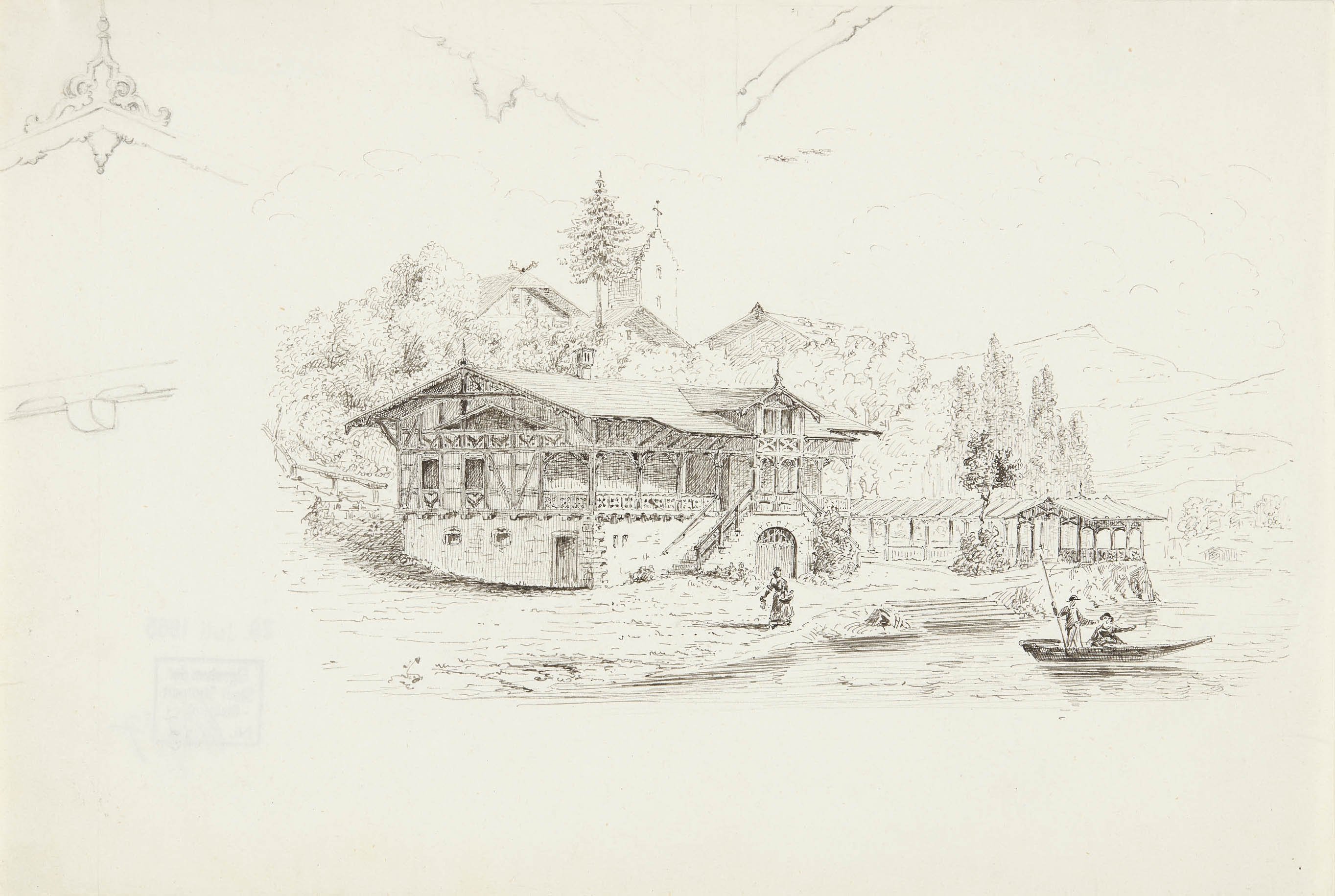 Verlag der G. Ebner'schen Kunsthandlung, Entwurf zu "Skizzen zu ländlichen Gebäuden unter Benützung des Gebirgsstyls von J. E. Zeller, Architekt. Verlag der Georg Ebnerschen Kunsthandlung Stuttgart 1851"