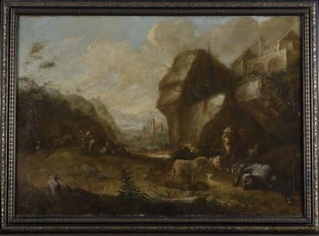 Johann Melchior Roos, Ideallandschaft mit Tieren