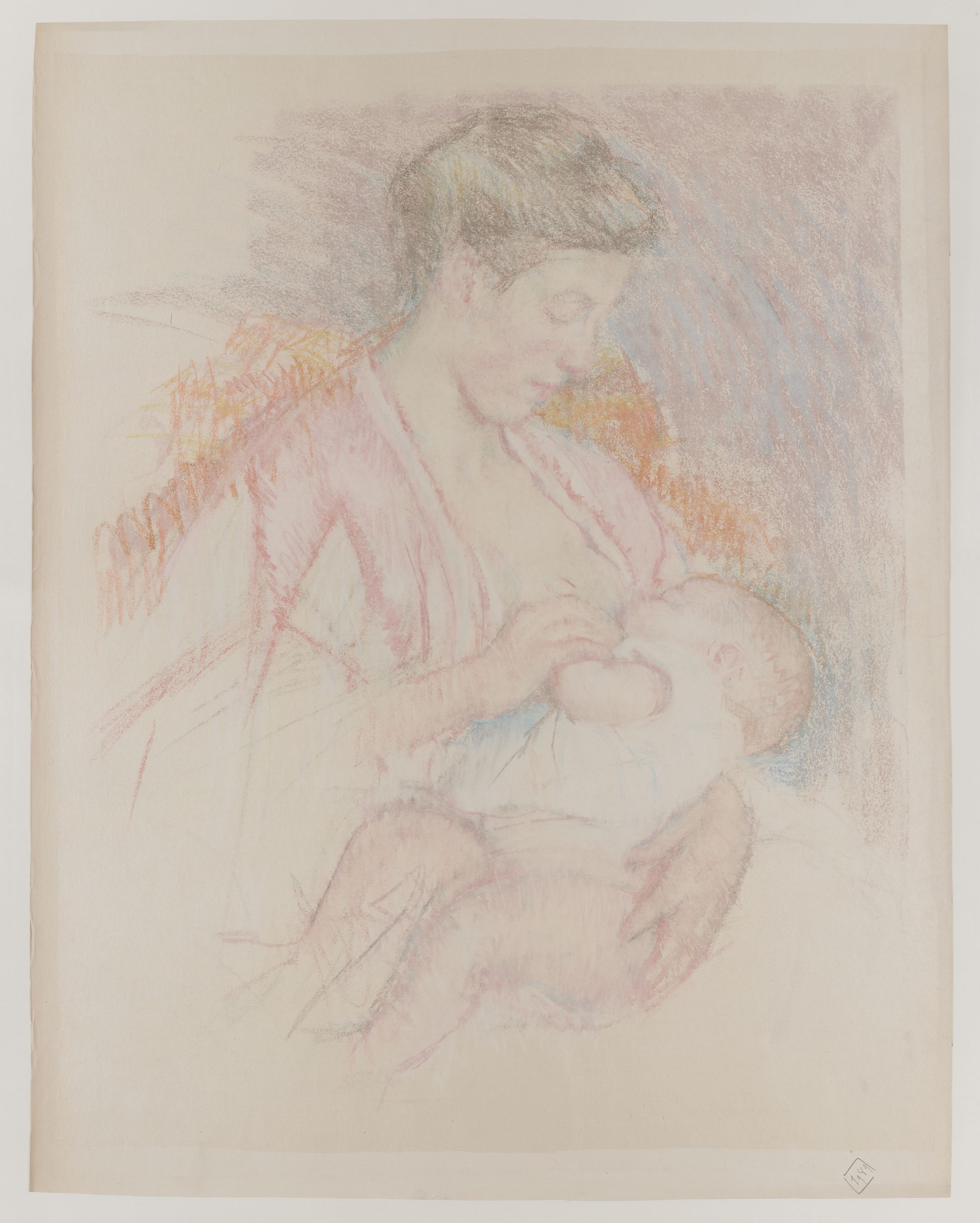 Mary Cassatt, Mother Jeanne Nursing Her Child (Profile Left, n°3) (Jeanne allaitant son enfant, profil gauche, n°3)