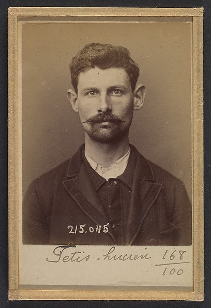 Alphonse Bertillon, Fétis. Julien. 26 ans, né à New York (USA). Couvreur. Anarchiste. 3/3/94.