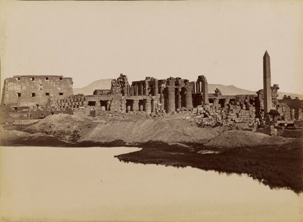 Antonio Beato, [Karnak, View Taken of the Sacred Lake] / [Karnak, Vue Prise du Lac Sacre]