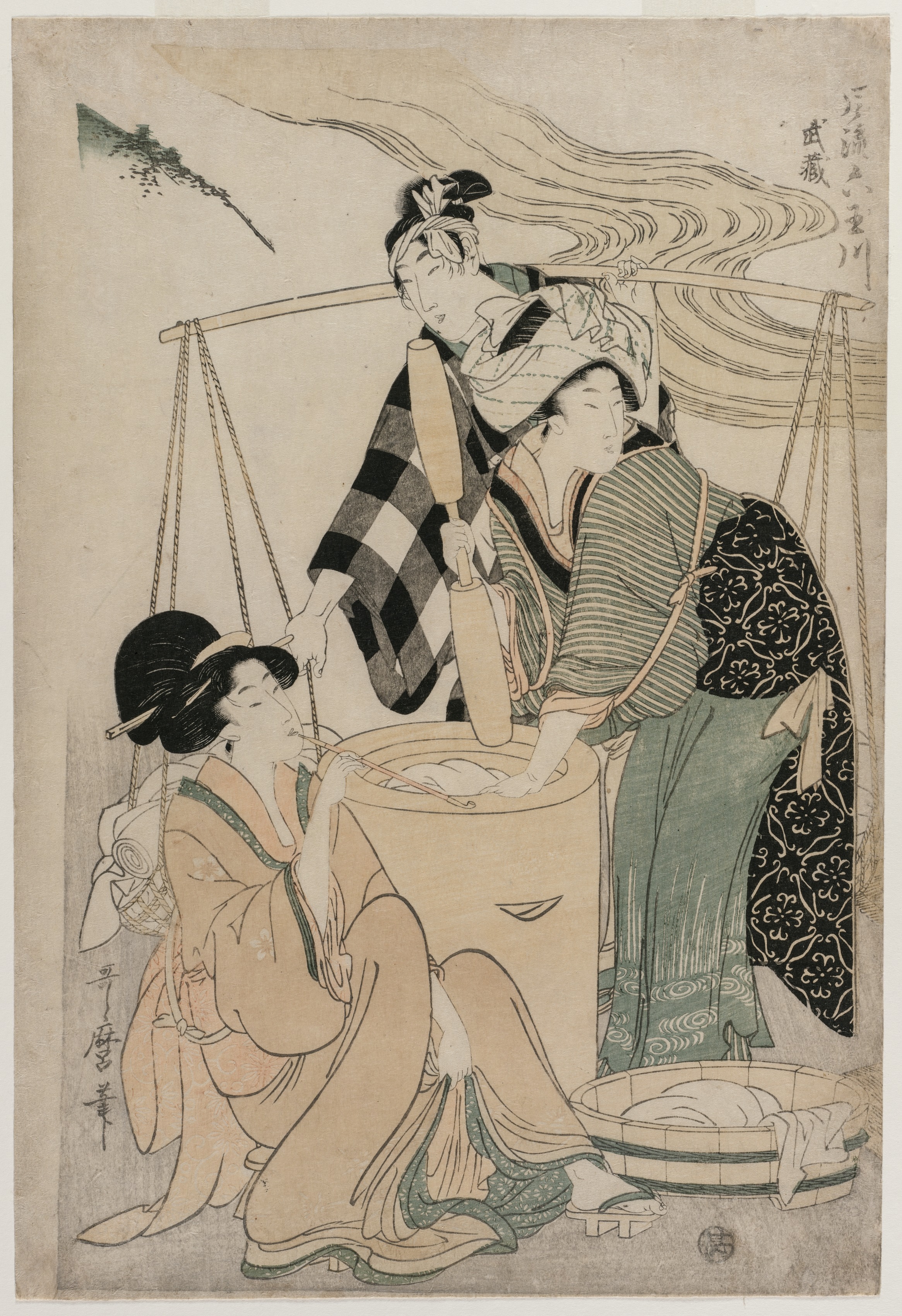 Kitagawa Utamaro, Settsu Province from the series Fashionable Six Jewel Rivers (Furyu Mu Tamagawa)