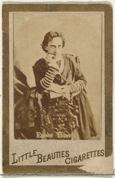 Allen & Ginter, Edwin Booth, from the Actresses and Celebrities series (N60, Type 1) promoting Little Beauties Cigarettes for Allen & Ginter brand tobacco products