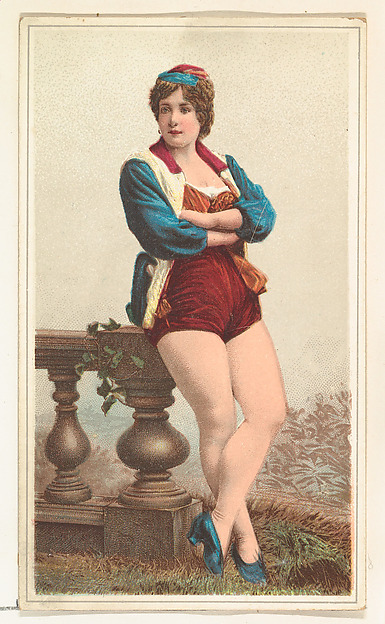 W. Duke, Sons & Co., Actress leaning against wooden bannister, from Stars of the Stage, Second Series (N130) issued by Duke Sons & Co. to promote Honest Long Cut Tobacco