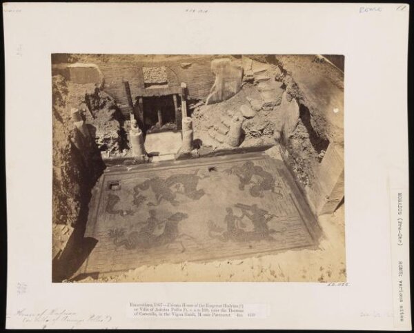 Parker, John Henry, Excavations, 1867 - Private House of the Emperor Hadrian (?) or Villa of Asinius Pollio (?), c. A.D. 120, near the Thermae of Caracalla, in the Vigna Guidi, Mosaic Pavement