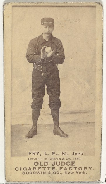 Goodwin & Company, William J. Frey, Left Field, St. Joseph Clay Eaters, from the Old Judge series (N172) for Old Judge Cigarettes