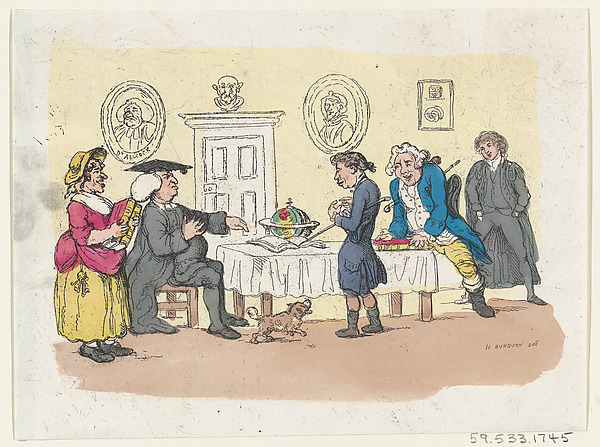 Thomas Rowlandson, The Hopes of the Family – An Admission at the University