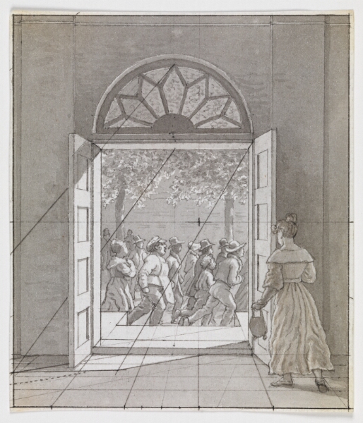 C.W. Eckersberg, Fra en forstue. Forstudie til "Linearperspectiven, Tavle VI"