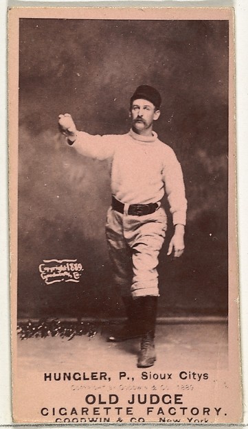 Goodwin & Company, Al C. Hungler, Pitcher, Sioux City Corn Huskers, from the Old Judge series (N172) for Old Judge Cigarettes