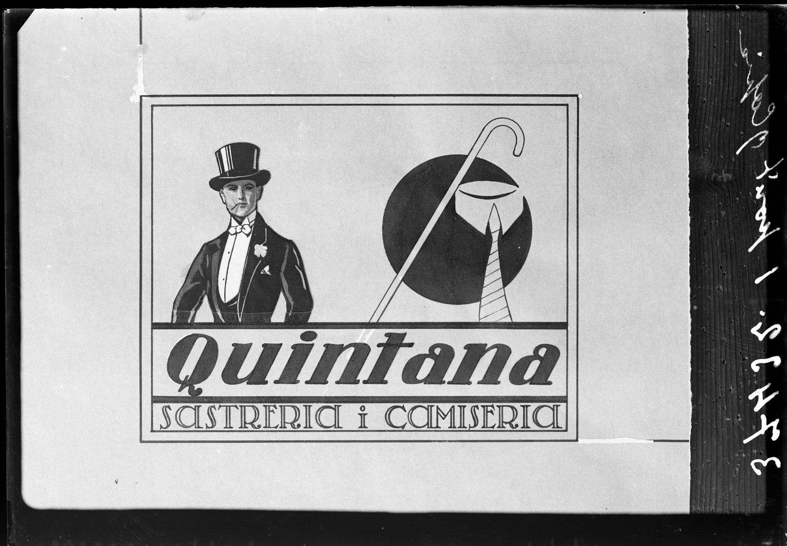 Desconegut, [Cartell publicitari de la sastreria Quintana]